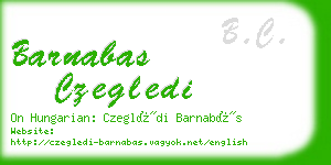 barnabas czegledi business card